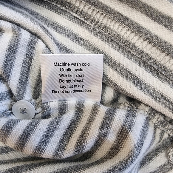 Old Point Clear Size XL Gray and White Striped Shirt polo - Picture 7 of 8